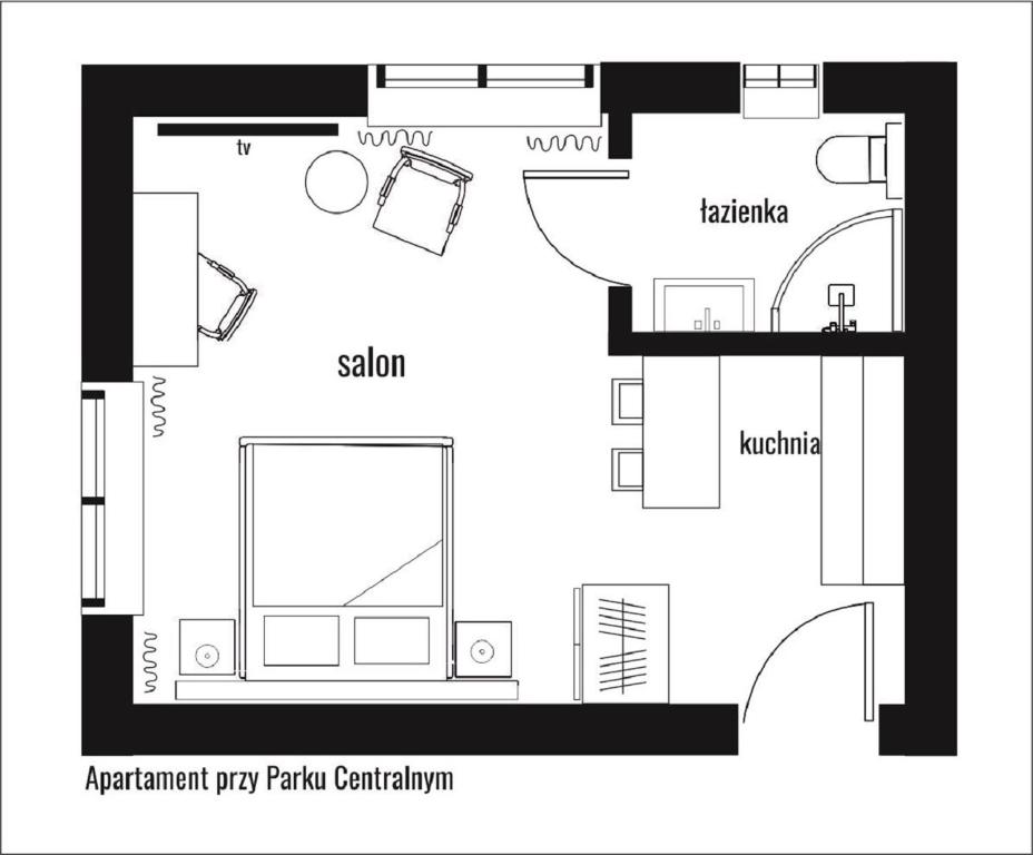 Planos de planta — Apartamento DK junto a Park Centralny